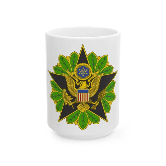 Staff Identification Badge (U.S. Army) White Coffee Mug 15oz - Go Mug Yourself