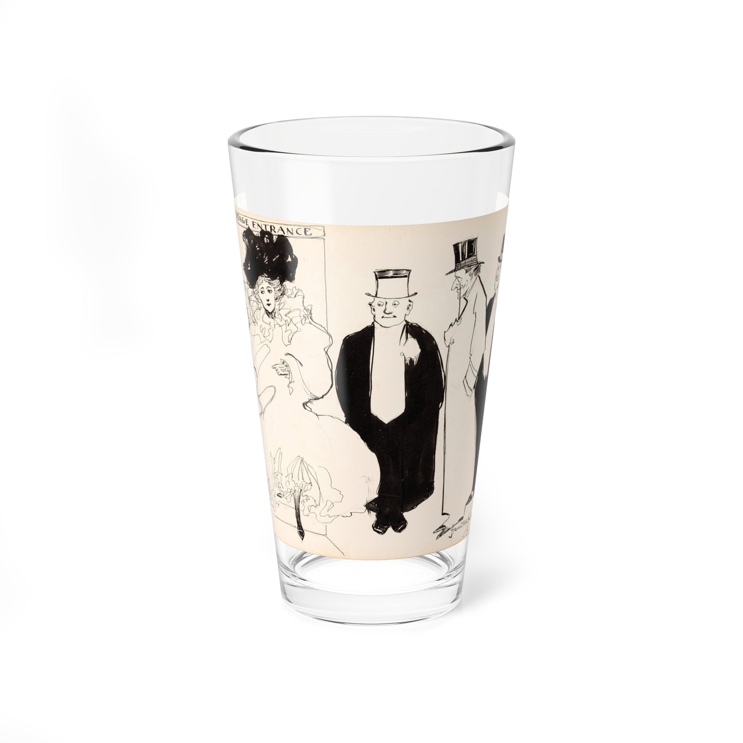 Stage Entrance (1907) (Magazine Illustration) Pint Glass 16oz-16oz-Go Mug Yourself