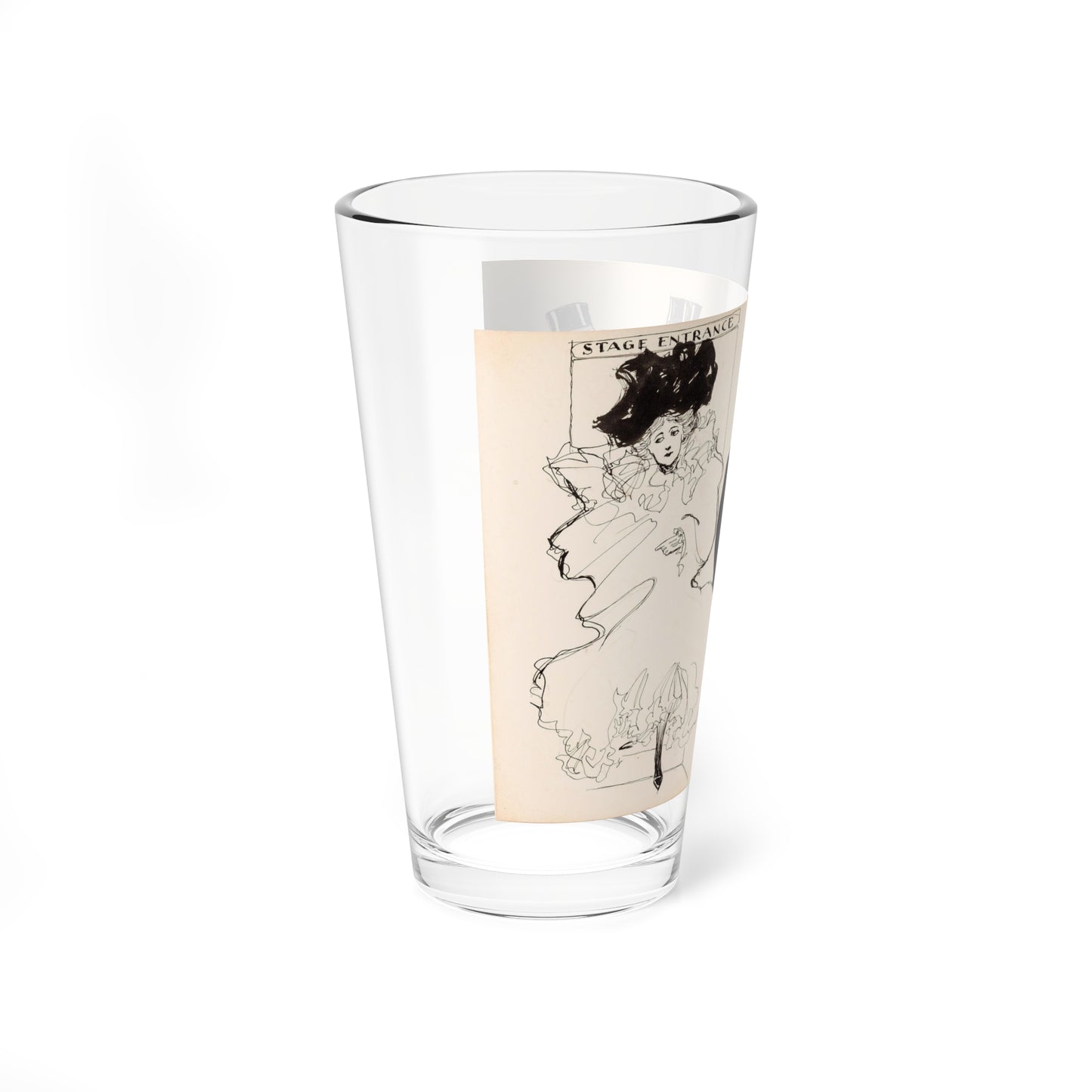 Stage Entrance (1907) (Magazine Illustration) Pint Glass 16oz-Go Mug Yourself