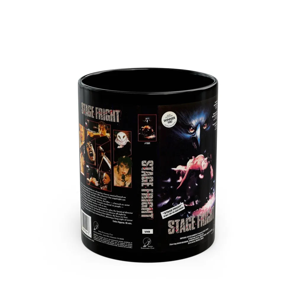 STAGE FRIGHT (VHS COVER) - Black Coffee Mug-11oz-Go Mug Yourself