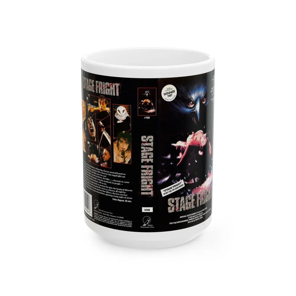 STAGE FRIGHT (VHS COVER) - White Coffee Mug-15oz-Go Mug Yourself