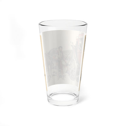 Stagecoach Hold Up (Magazine Illustration) Pint Glass 16oz-Go Mug Yourself