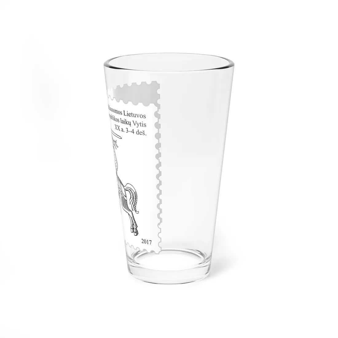 Stamp Coat of arms of the Republic of Lithuania in the 1930s (Lithuania) (Coat of Arms) Pint Glass 16oz - Go Mug Yourself