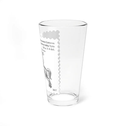 Stamp Coat of arms of the Republic of Lithuania in the 1930s (Lithuania) (Coat of Arms) Pint Glass 16oz - Go Mug Yourself