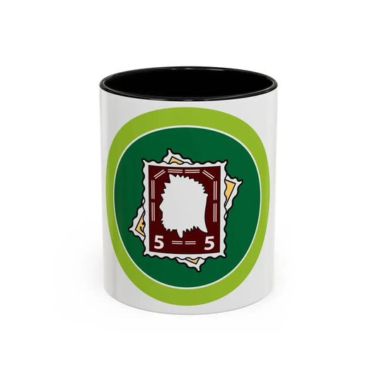 Stamp Collecting (Boy Scout Merit Badge) Accent Coffee Mug 11oz Black - Go Mug Yourself