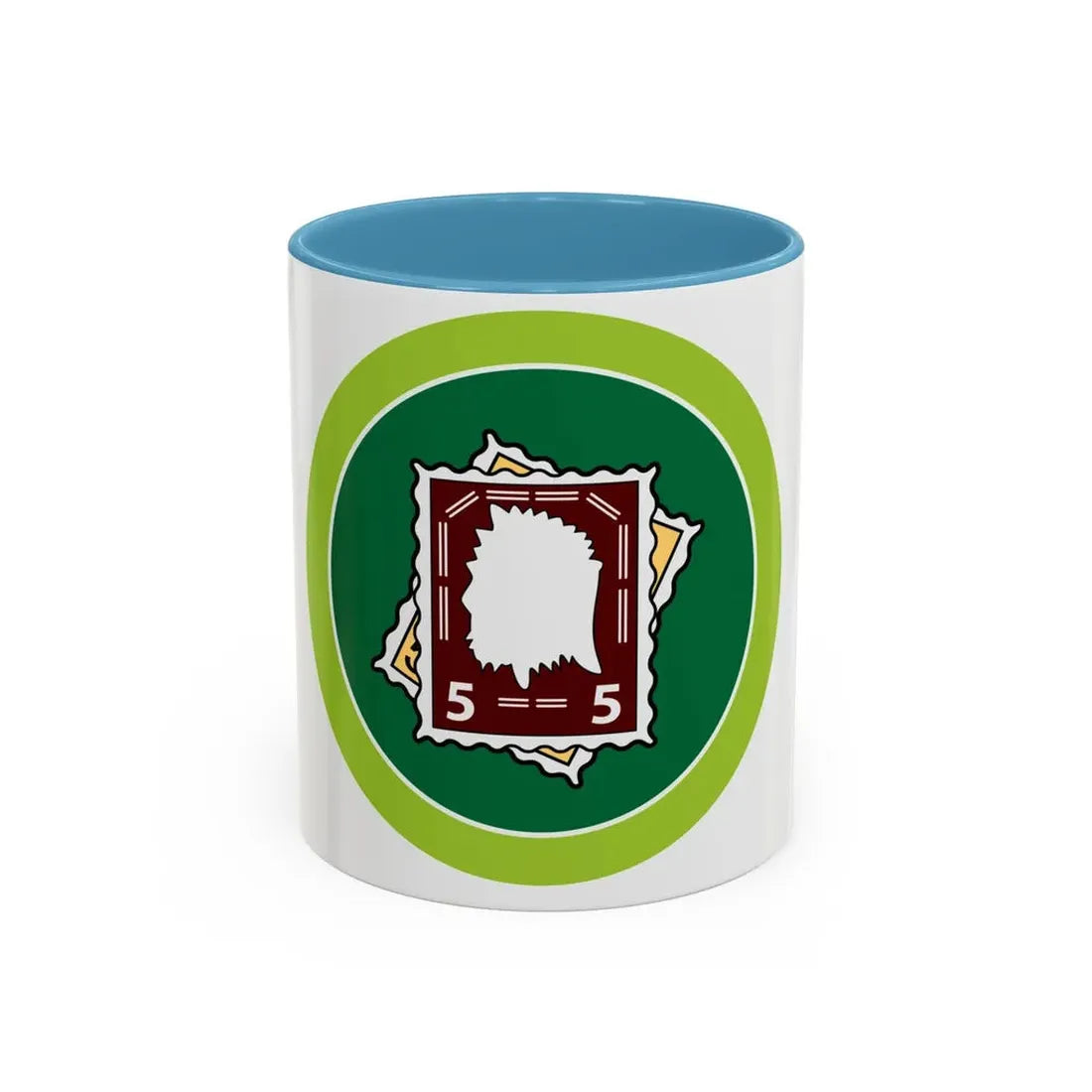 Stamp Collecting (Boy Scout Merit Badge) Accent Coffee Mug 11oz Light Blue - Go Mug Yourself