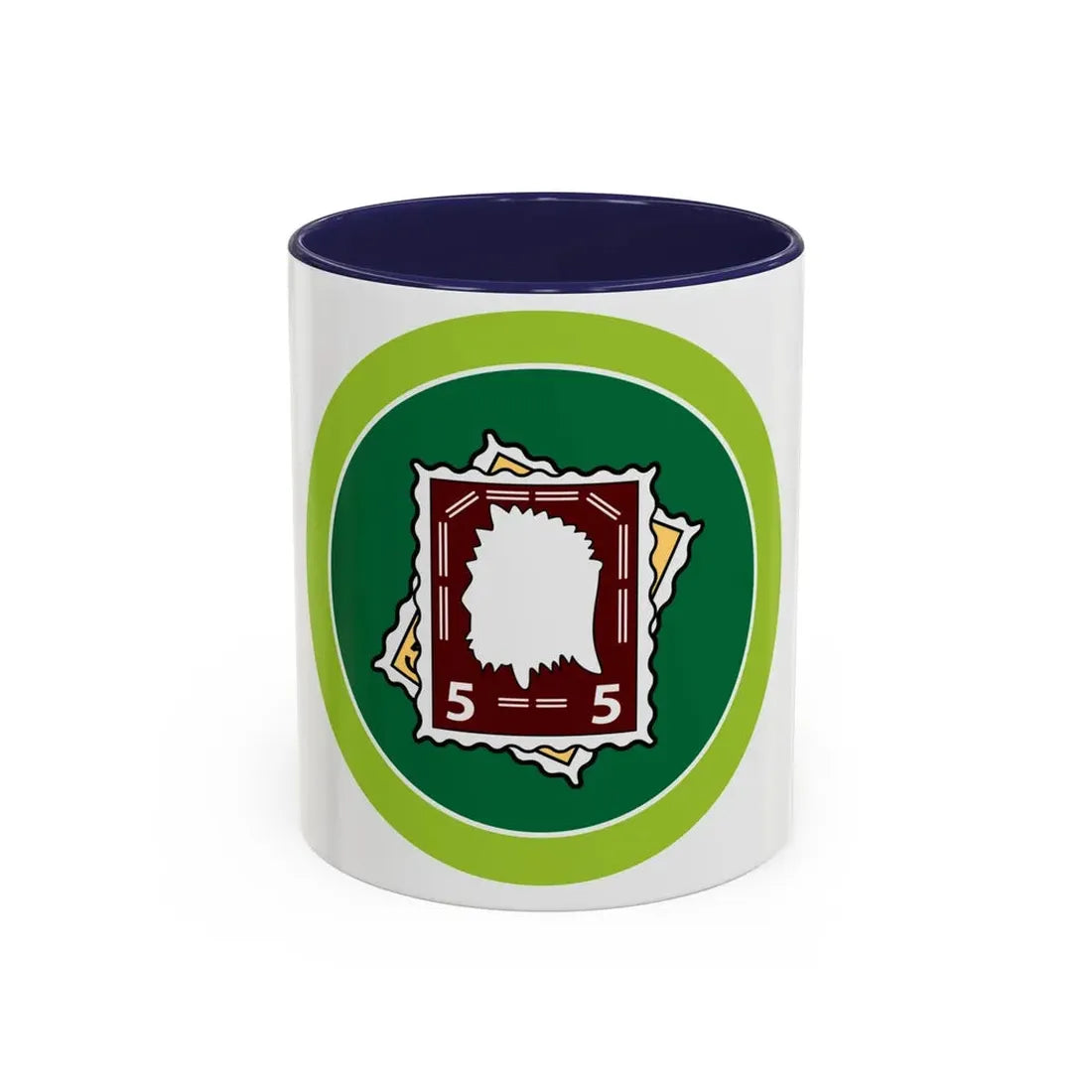 Stamp Collecting (Boy Scout Merit Badge) Accent Coffee Mug 11oz Navy - Go Mug Yourself