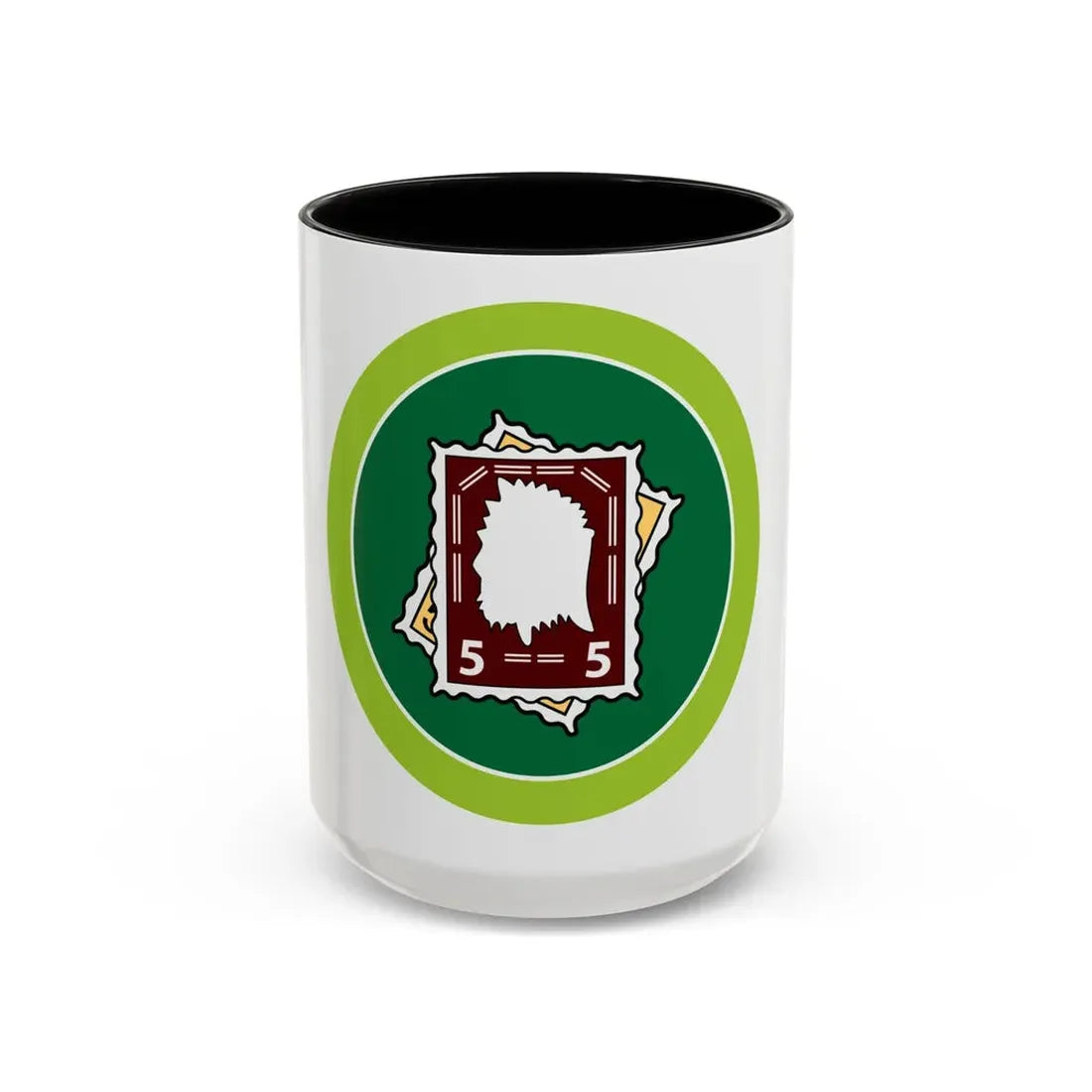 Stamp Collecting (Boy Scout Merit Badge) Accent Coffee Mug 15oz Black - Go Mug Yourself