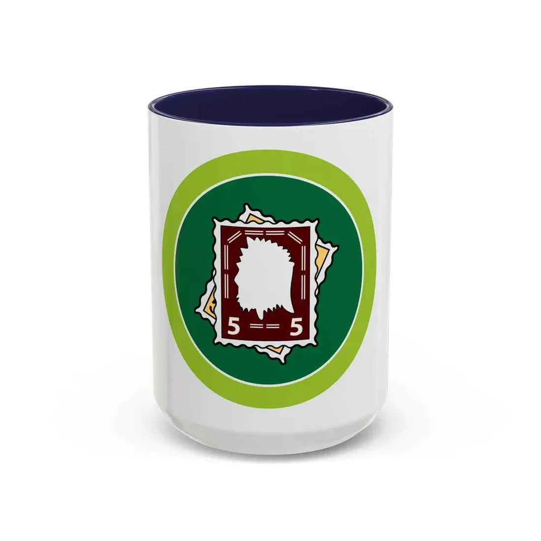 Stamp Collecting (Boy Scout Merit Badge) Accent Coffee Mug 15oz Navy - Go Mug Yourself
