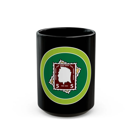 Stamp Collecting (Boy Scout Merit Badge) Black Coffee Mug-15oz-Go Mug Yourself