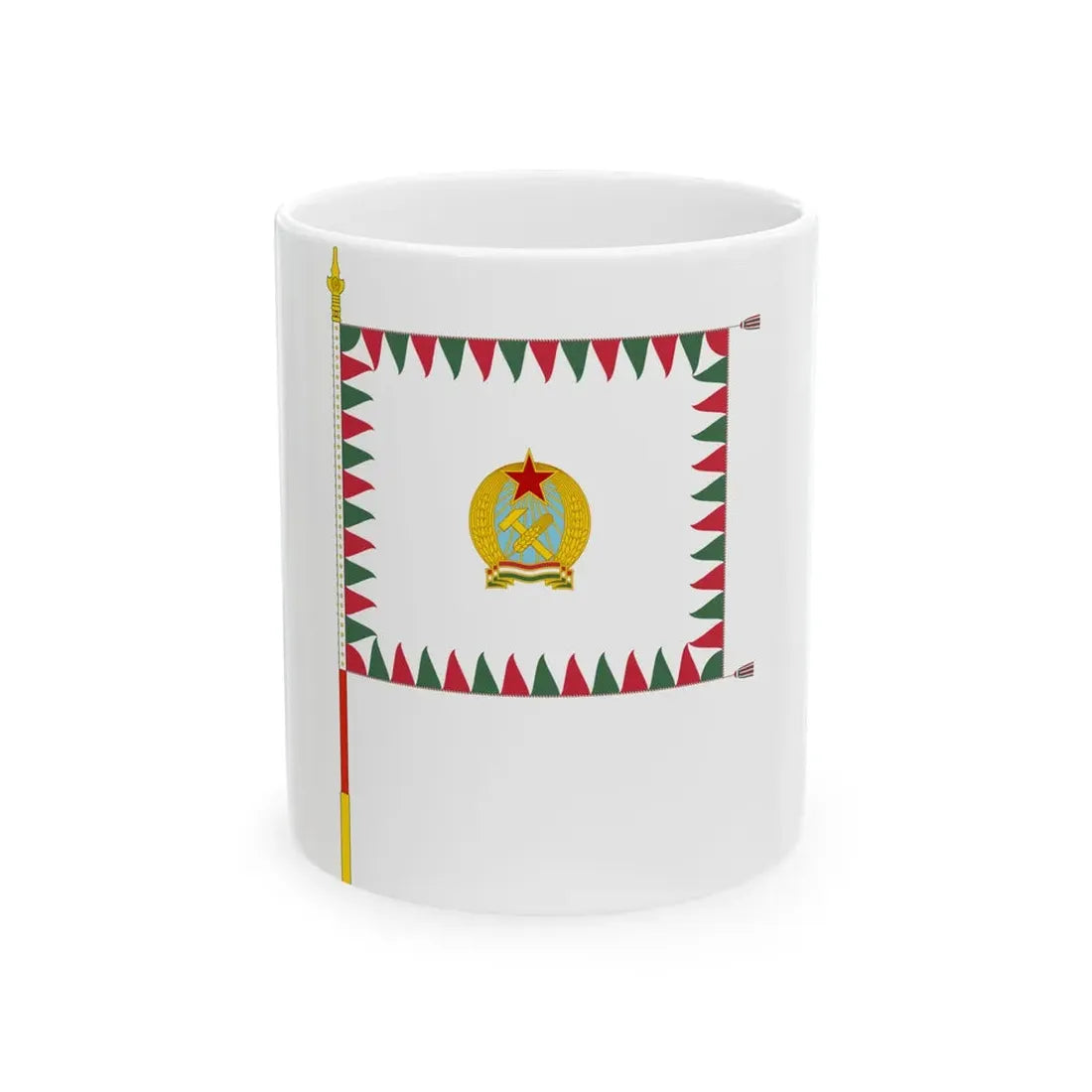 Standard for armoured regiments of the Hungarian Defence Forces 1949-1950 with staff (Hungary) White Coffee Mug 11oz - Go Mug Yourself