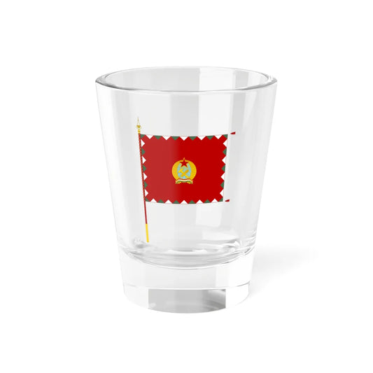 Standard for armoured regiments of the Hungarian Peoples Army 1950-1957 with staff (Hungary) Shot Glass 1.5oz 1.5oz - Go Mug Yourself