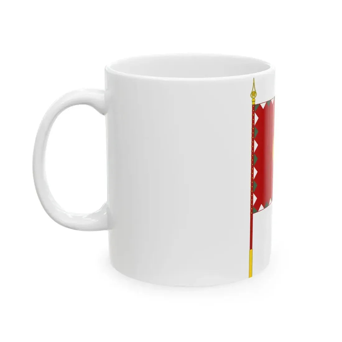 Standard for armoured regiments of the Hungarian Peoples Army 1950-1957 with staff (Hungary) White Coffee Mug - Go Mug Yourself