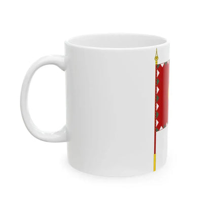 Standard for armoured regiments of the Hungarian Peoples Army 1950-1957 with staff (Hungary) White Coffee Mug - Go Mug Yourself