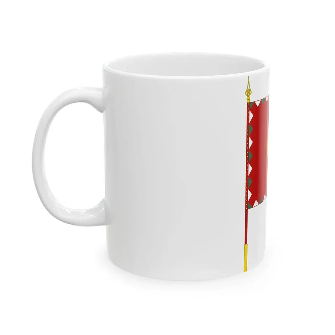 Standard for armoured regiments of the Hungarian Peoples Army 1950-1957 with staff (Hungary) White Coffee Mug - Go Mug Yourself