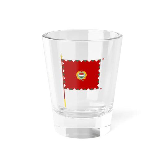 Standard for armoured regiments of the Hungarian Peoples Army 1957-1976 with staff (Hungary) Shot Glass 1.5oz 1.5oz - Go Mug Yourself