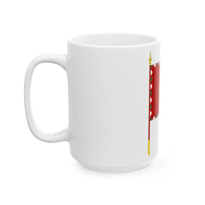 Standard for armoured regiments of the Hungarian Peoples Army 1957-1976 with staff (Hungary) White Coffee Mug - Go Mug Yourself