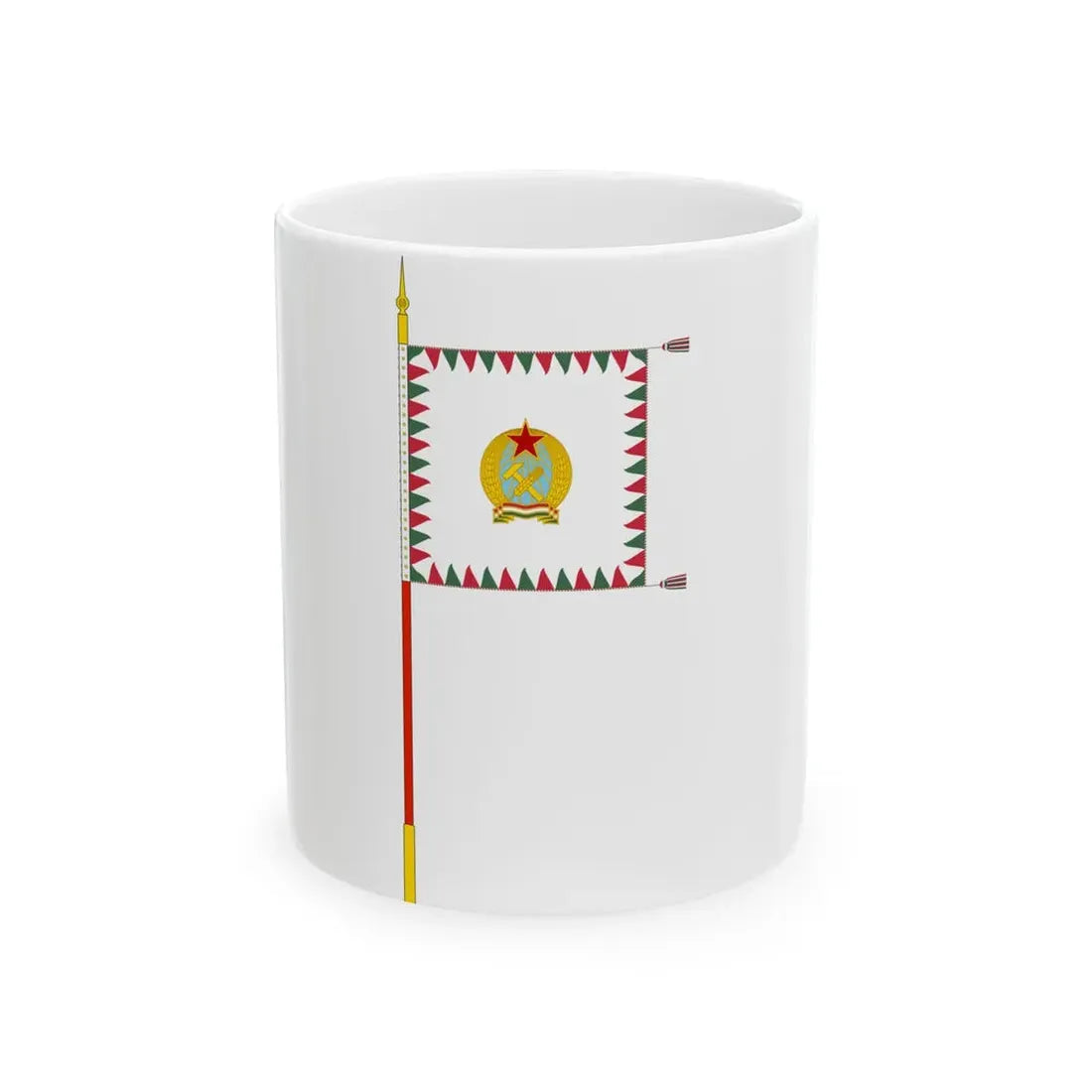Standard for motorised rifle regiments of the Hungarian Defence Forces 1949-1950 with staff (Hungary) White Coffee Mug 11oz - Go Mug Yourself