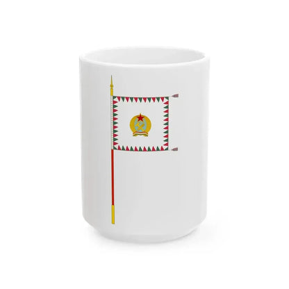 Standard for motorised rifle regiments of the Hungarian Defence Forces 1949-1950 with staff (Hungary) White Coffee Mug 15oz - Go Mug Yourself