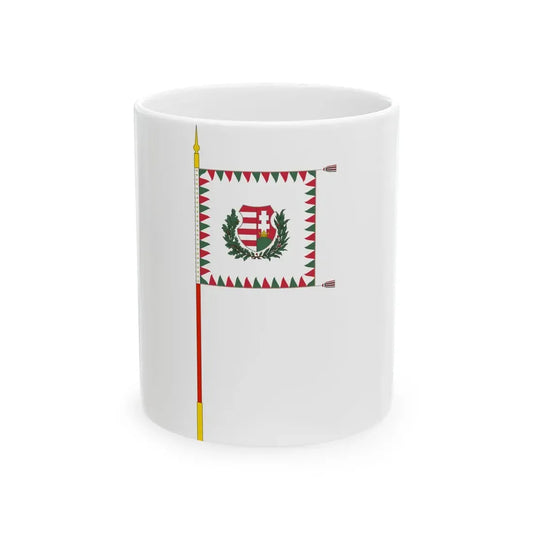 Standard for motorised rifle regiments of the Hungarian Defence Forces 1949 with staff (Hungary) White Coffee Mug 11oz - Go Mug Yourself