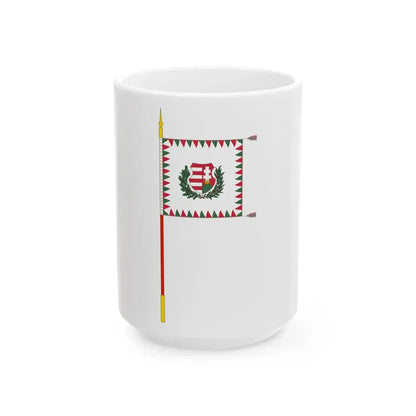 Standard for motorised rifle regiments of the Hungarian Defence Forces 1949 with staff (Hungary) White Coffee Mug 15oz - Go Mug Yourself