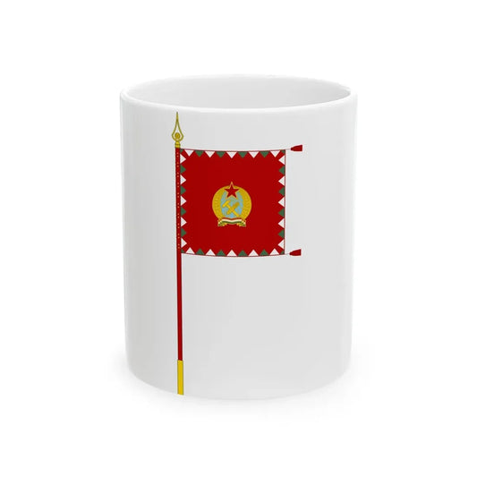 Standard for motorised rifle regiments of the Hungarian Peoples Army 1950-1957 with staff (Hungary) White Coffee Mug 11oz - Go Mug Yourself