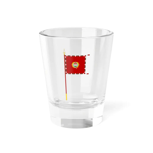 Standard for motorised rifle regiments of the Hungarian Peoples Army 1957-1976 with staff (Hungary) Shot Glass 1.5oz 1.5oz - Go Mug Yourself