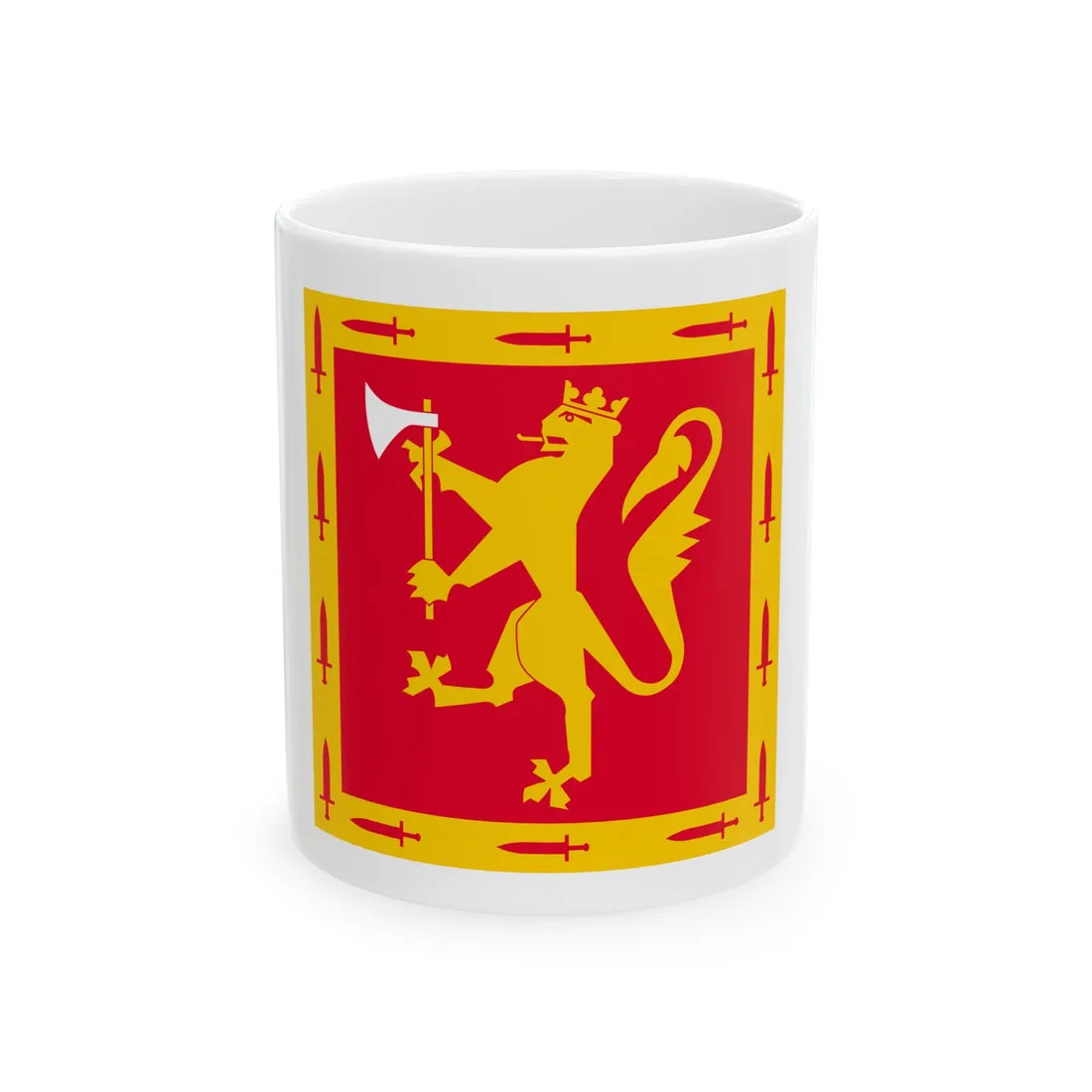 Standard of Brigade Nord (Norway) White Coffee Mug 11oz - Go Mug Yourself