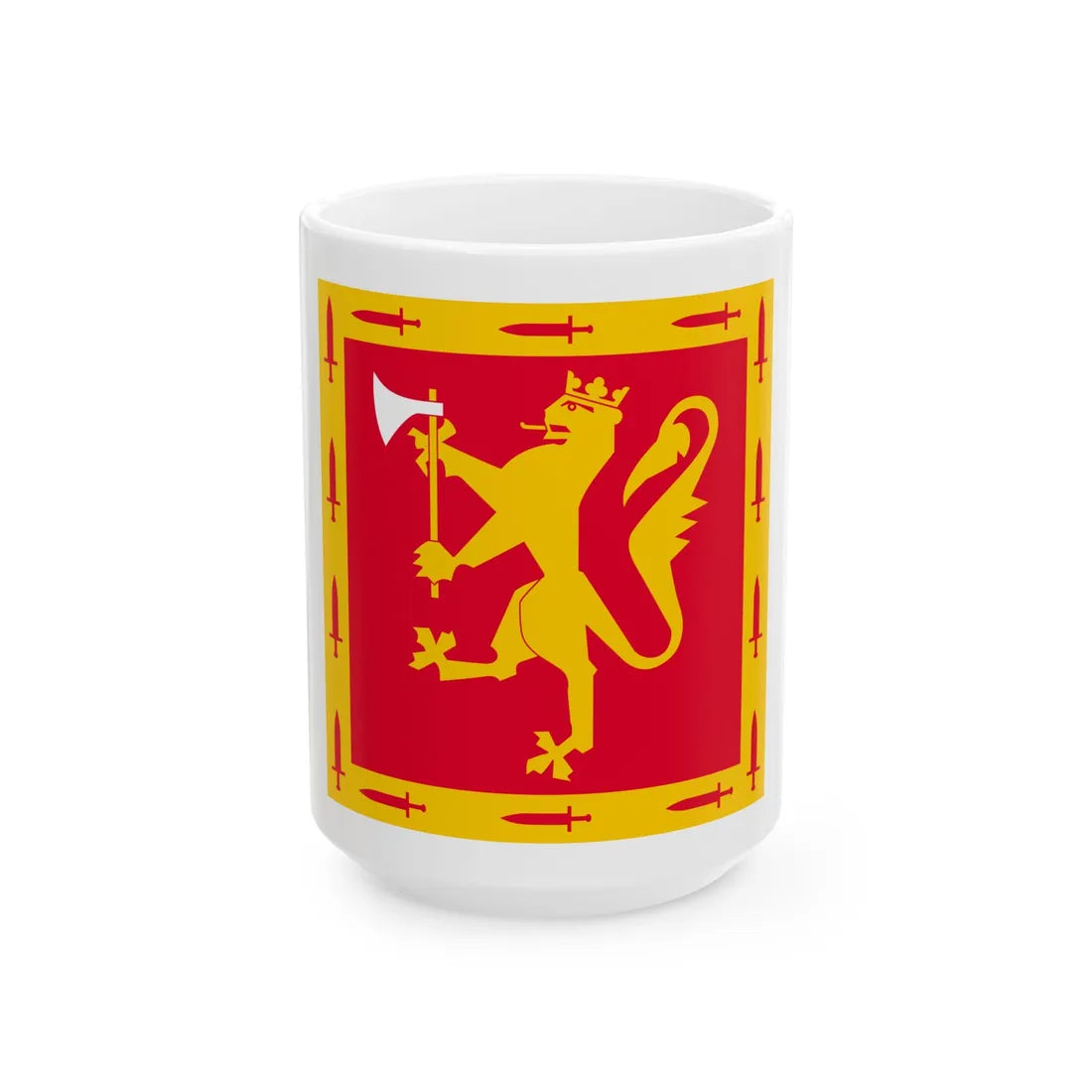 Standard of Brigade Nord (Norway) White Coffee Mug 15oz - Go Mug Yourself