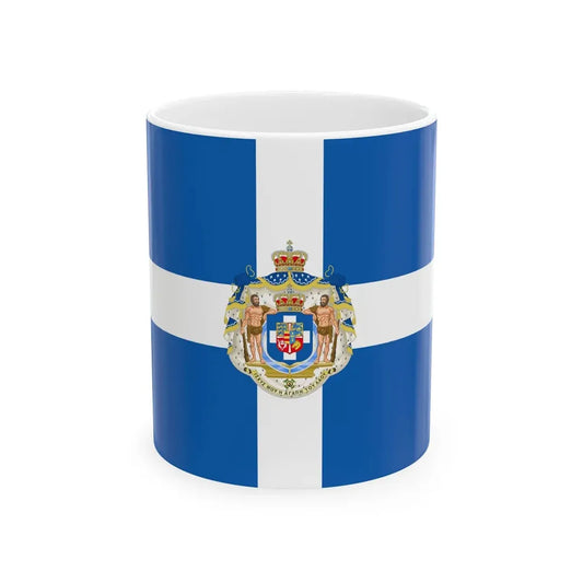Standard of King George I of Greece 1863-1913 (Greece) White Coffee Mug 11oz - Go Mug Yourself