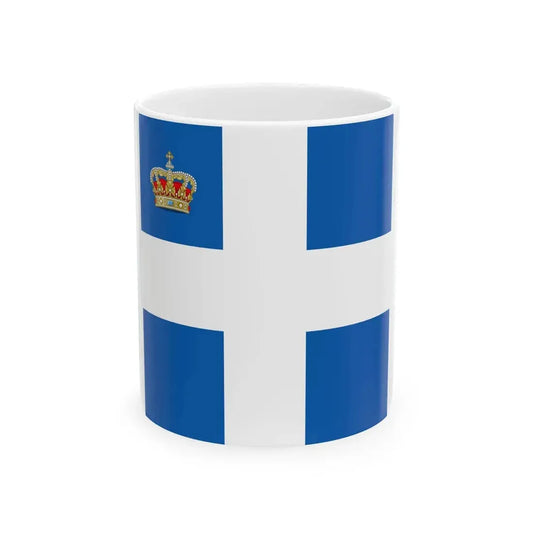 Standard of members of the Greek Royal Family 1914 pattern (Greece) White Coffee Mug 11oz - Go Mug Yourself
