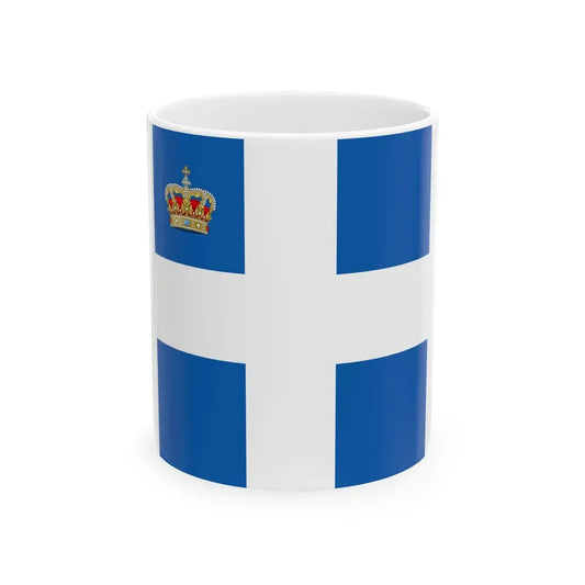 Standard of members of the Greek Royal Family 1914 pattern (Greece) White Coffee Mug 11oz - Go Mug Yourself