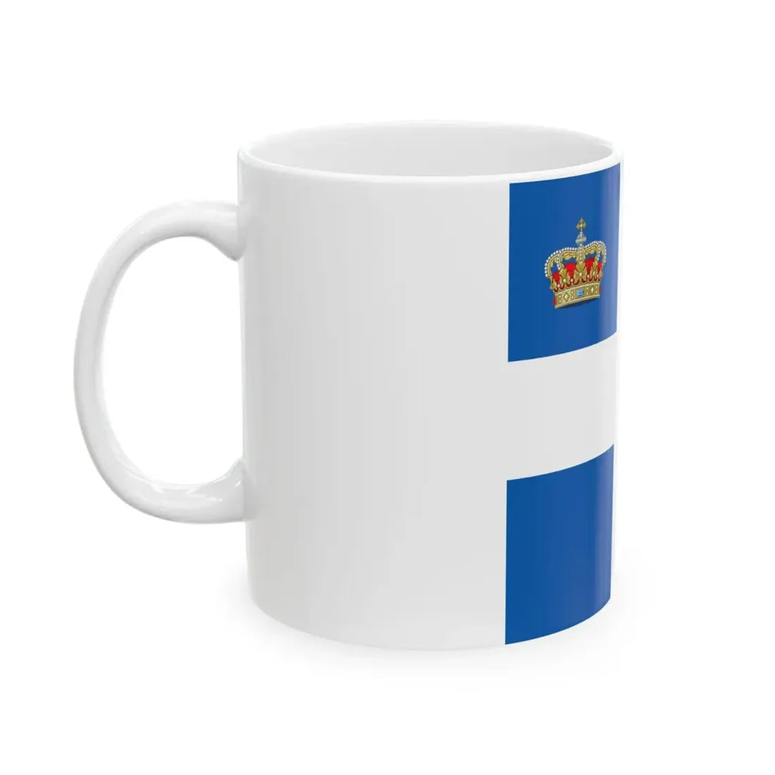 Standard of members of the Greek Royal Family 1914 pattern (Greece) White Coffee Mug - Go Mug Yourself