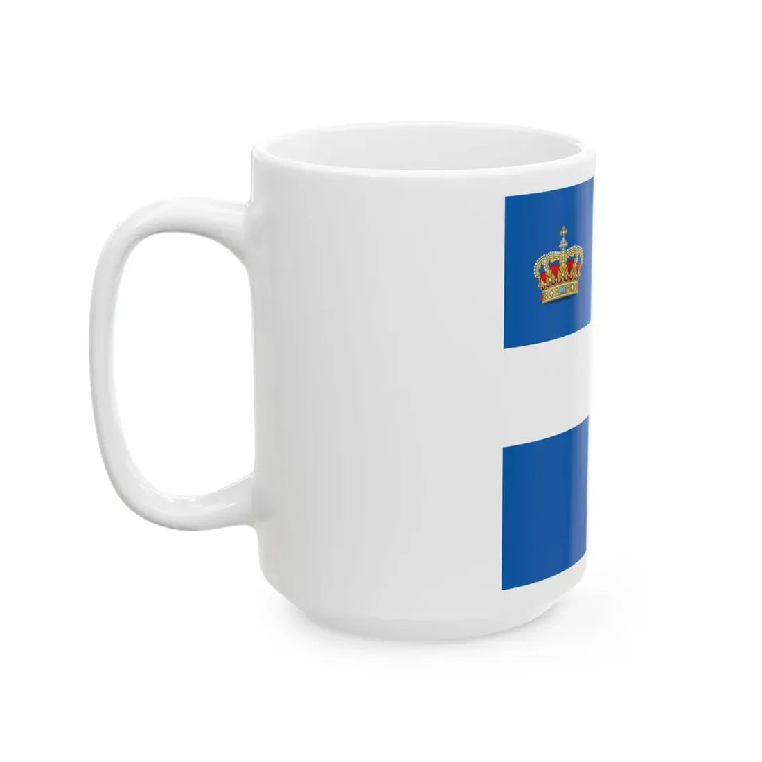 Standard of members of the Greek Royal Family 1914 pattern (Greece) White Coffee Mug - Go Mug Yourself