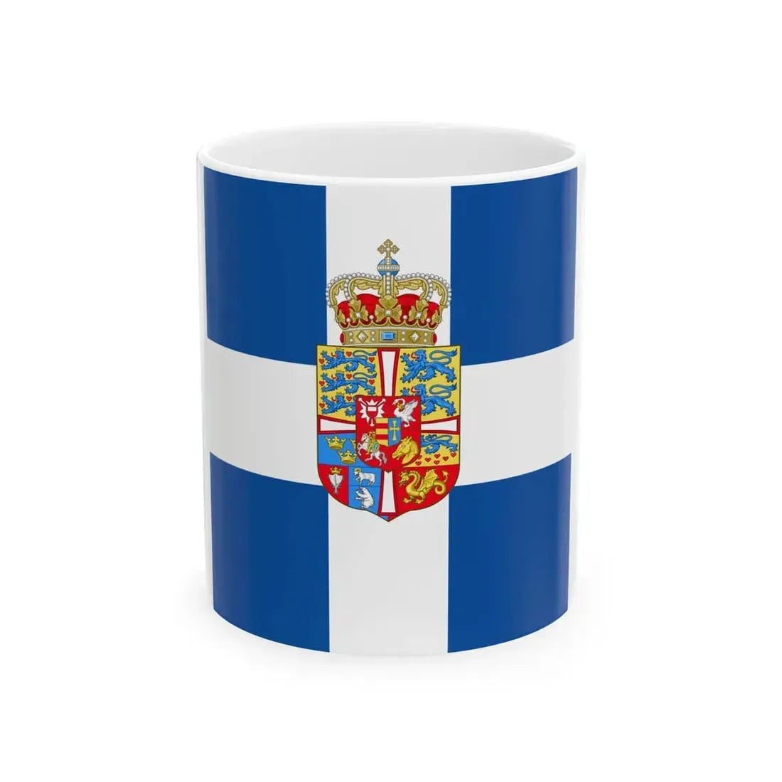 Standard of members of the Greek Royal Family 1936-1967 (Greece) White Coffee Mug 11oz - Go Mug Yourself