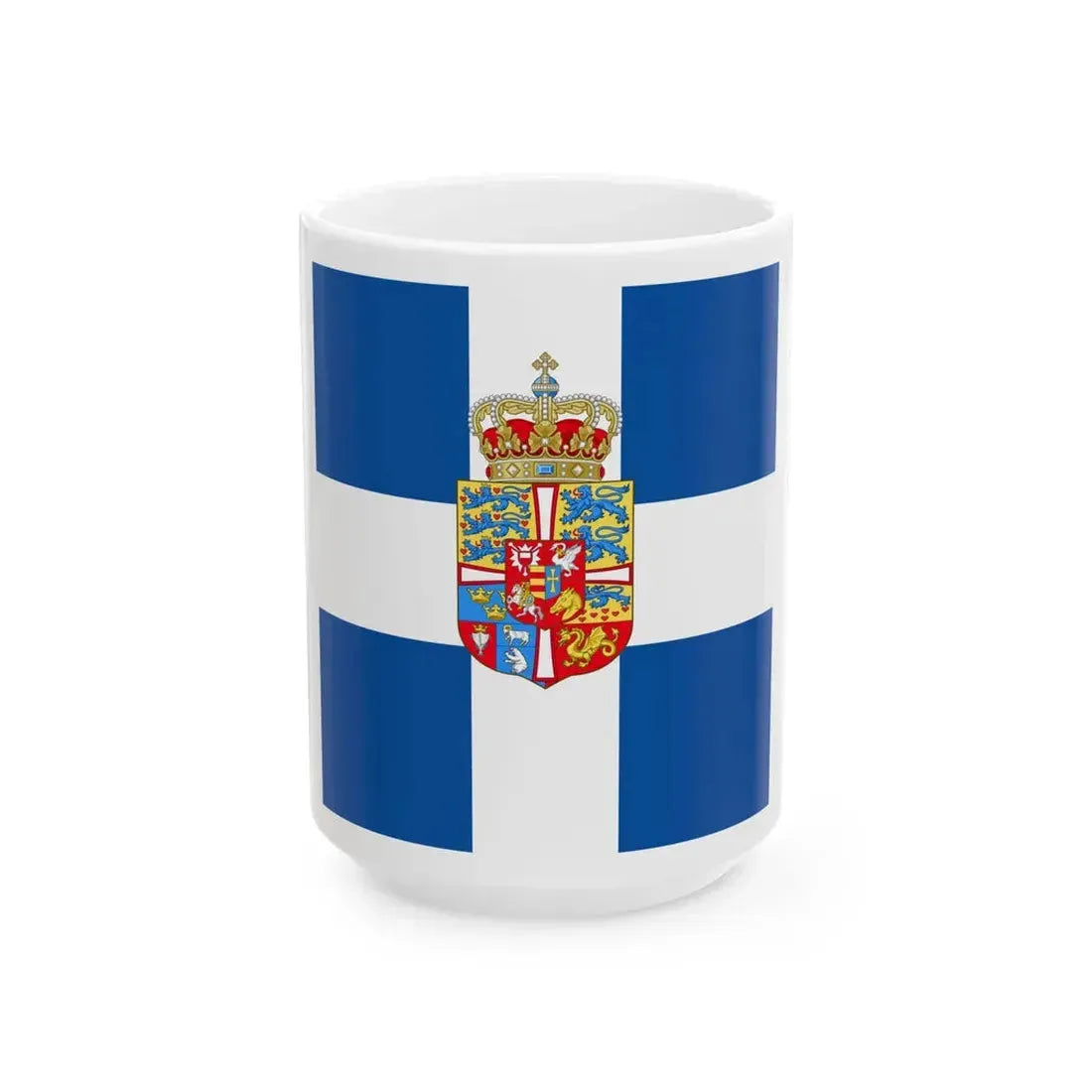 Standard of members of the Greek Royal Family 1936-1967 (Greece) White Coffee Mug 15oz - Go Mug Yourself