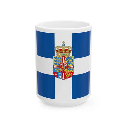 Standard of members of the Greek Royal Family 1936-1967 (Greece) White Coffee Mug 15oz - Go Mug Yourself