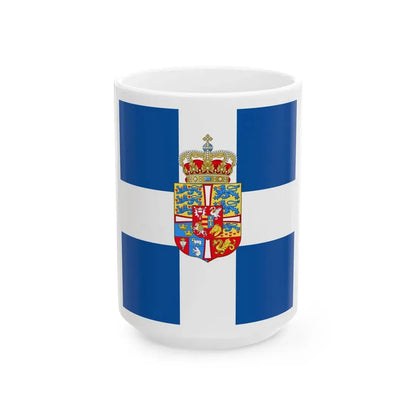 Standard of members of the Greek Royal Family 1936-1967 (Greece) White Coffee Mug 15oz - Go Mug Yourself