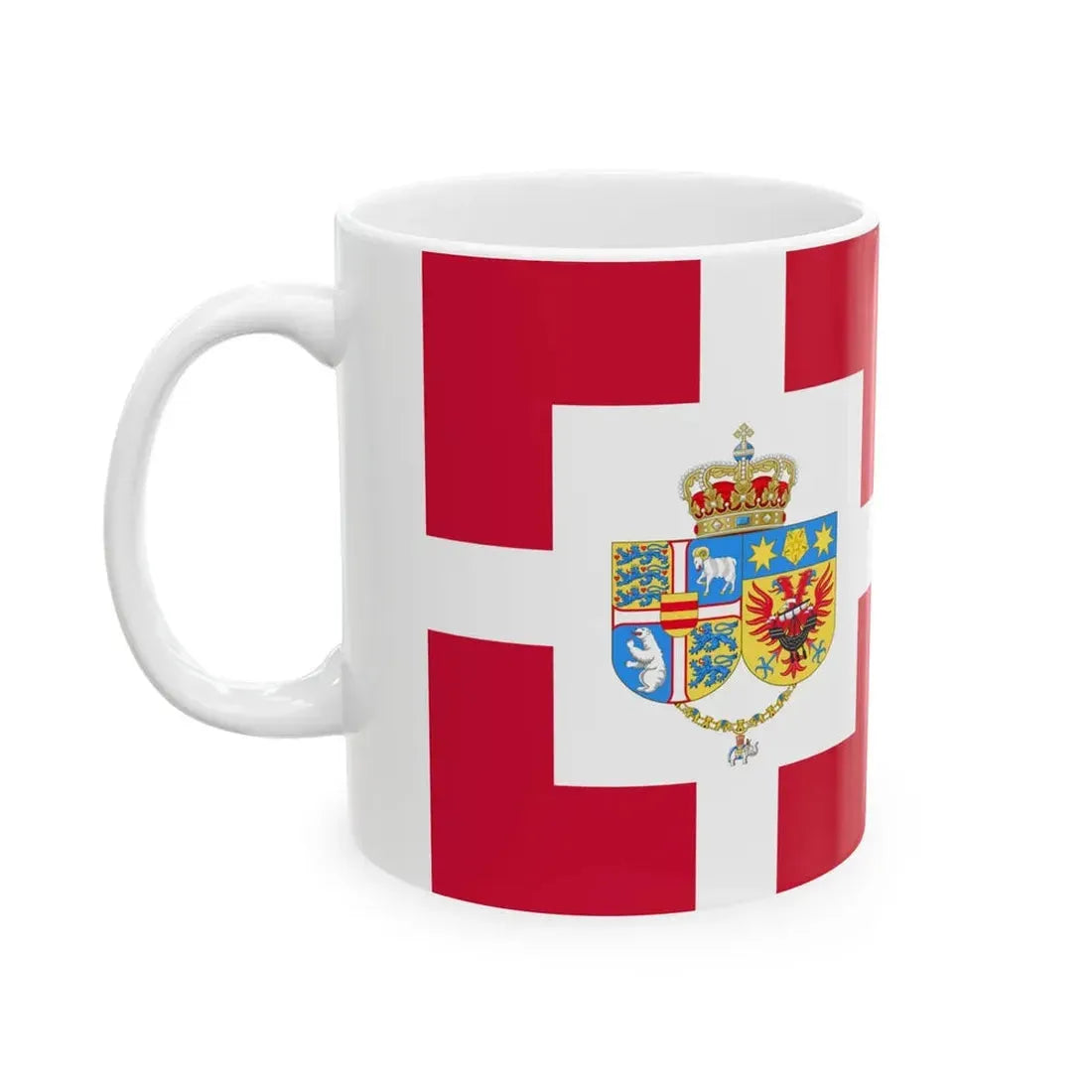 Standard of Queen Mary of Denmark 2025 (Denmark) White Coffee Mug - Go Mug Yourself