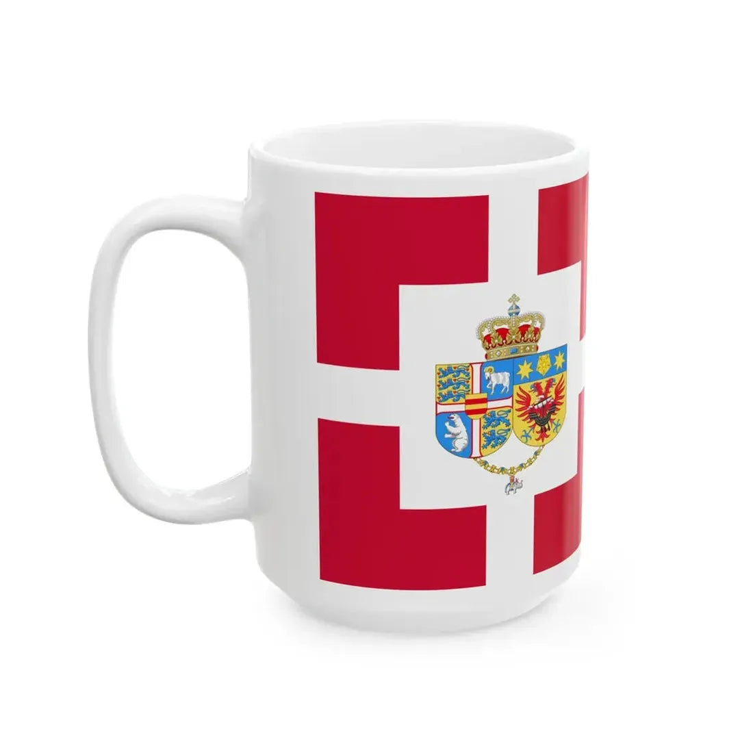 Standard of Queen Mary of Denmark 2025 (Denmark) White Coffee Mug - Go Mug Yourself