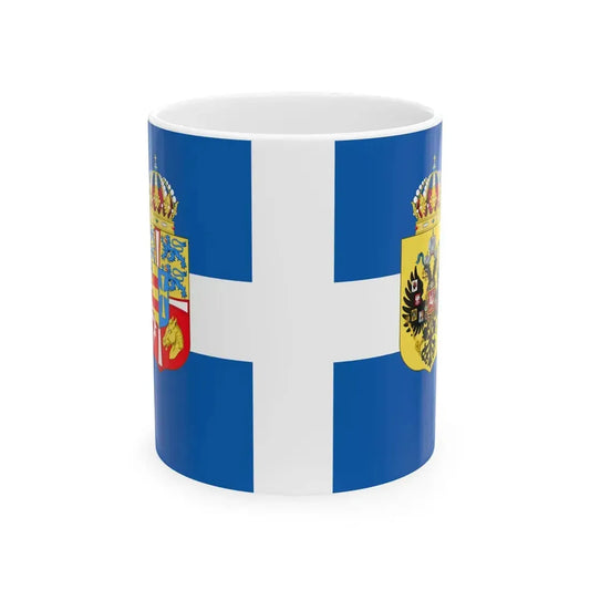Standard of Queen Olga of Greece (Greece) White Coffee Mug 11oz - Go Mug Yourself