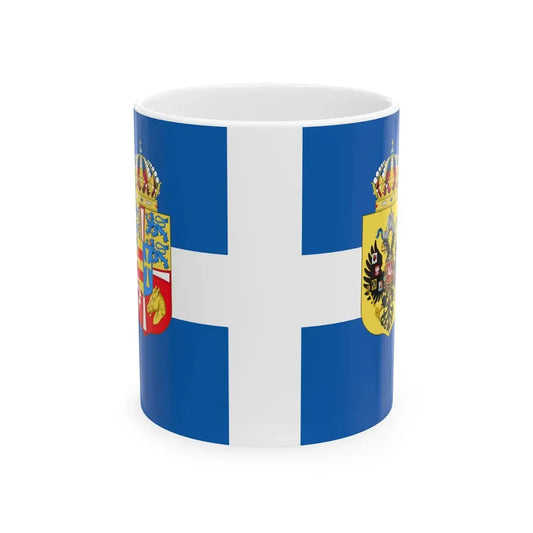 Standard of Queen Olga of Greece (Greece) White Coffee Mug 11oz - Go Mug Yourself