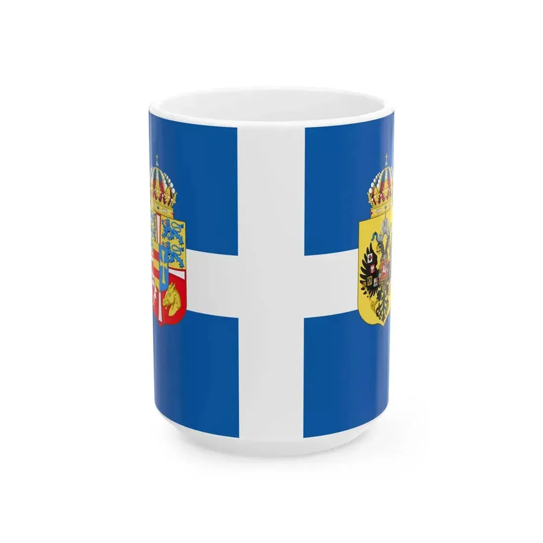 Standard of Queen Olga of Greece (Greece) White Coffee Mug 15oz - Go Mug Yourself