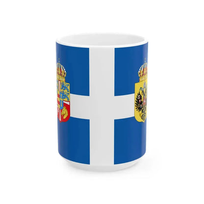 Standard of Queen Olga of Greece (Greece) White Coffee Mug 15oz - Go Mug Yourself