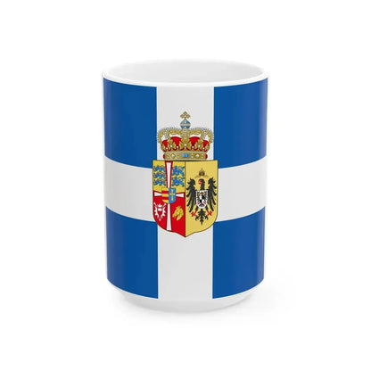 Standard of Queen Sophia of Greece (Greece) White Coffee Mug 15oz - Go Mug Yourself