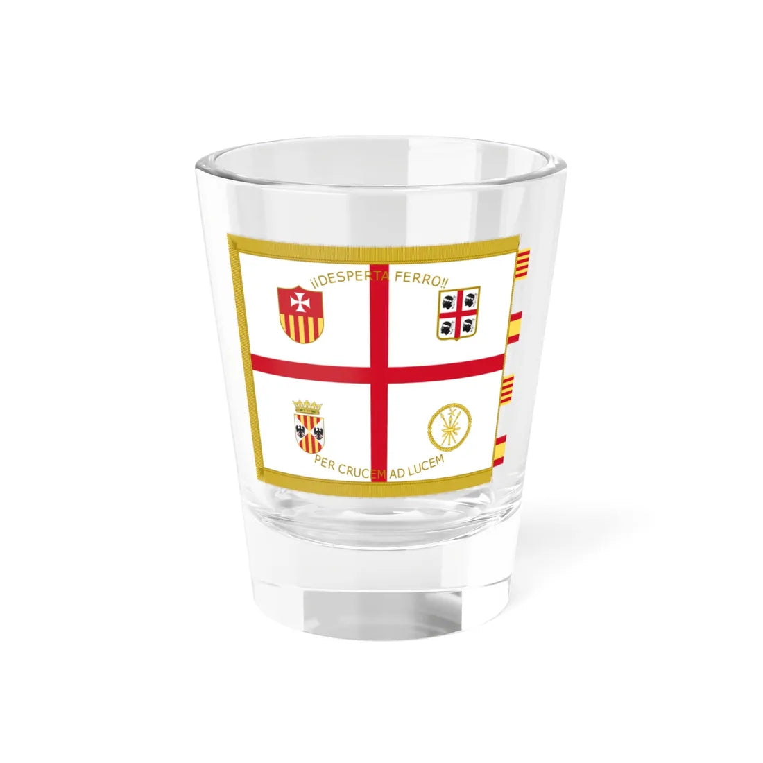 Standard of the 6th Airborne Brigade Almogavares Reverse (Spain) Shot Glass 1.5oz 1.5oz - Go Mug Yourself