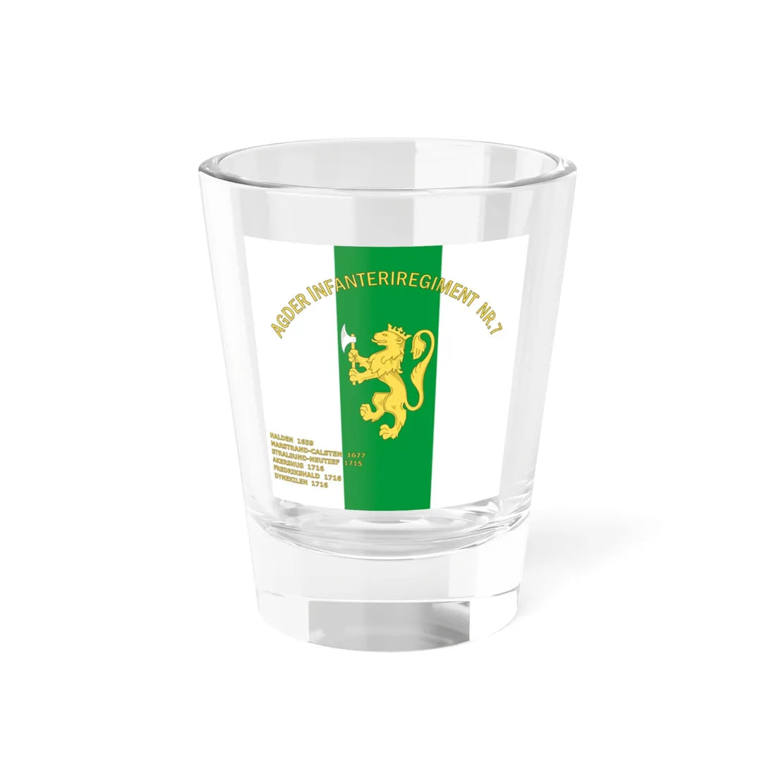 Standard of the Agder Infantry Regiment No.7 (Norway) Shot Glass 1.5oz 1.5oz - Go Mug Yourself