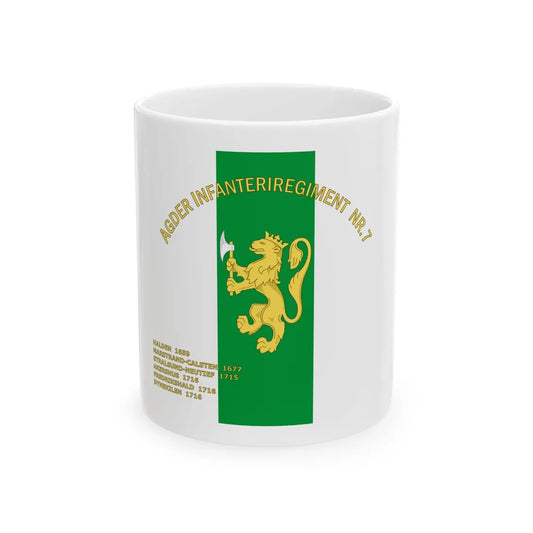 Standard of the Agder Infantry Regiment No.7 (Norway) White Coffee Mug 11oz - Go Mug Yourself