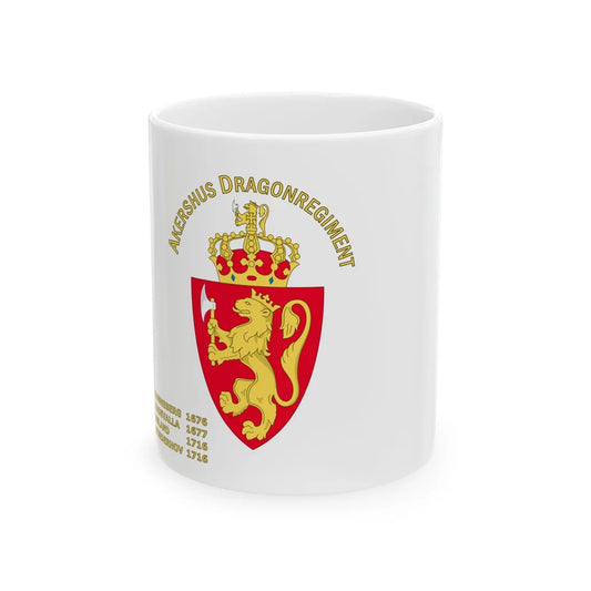Standard of the Akershus Dragoon Regiment (Norway) White Coffee Mug 11oz - Go Mug Yourself
