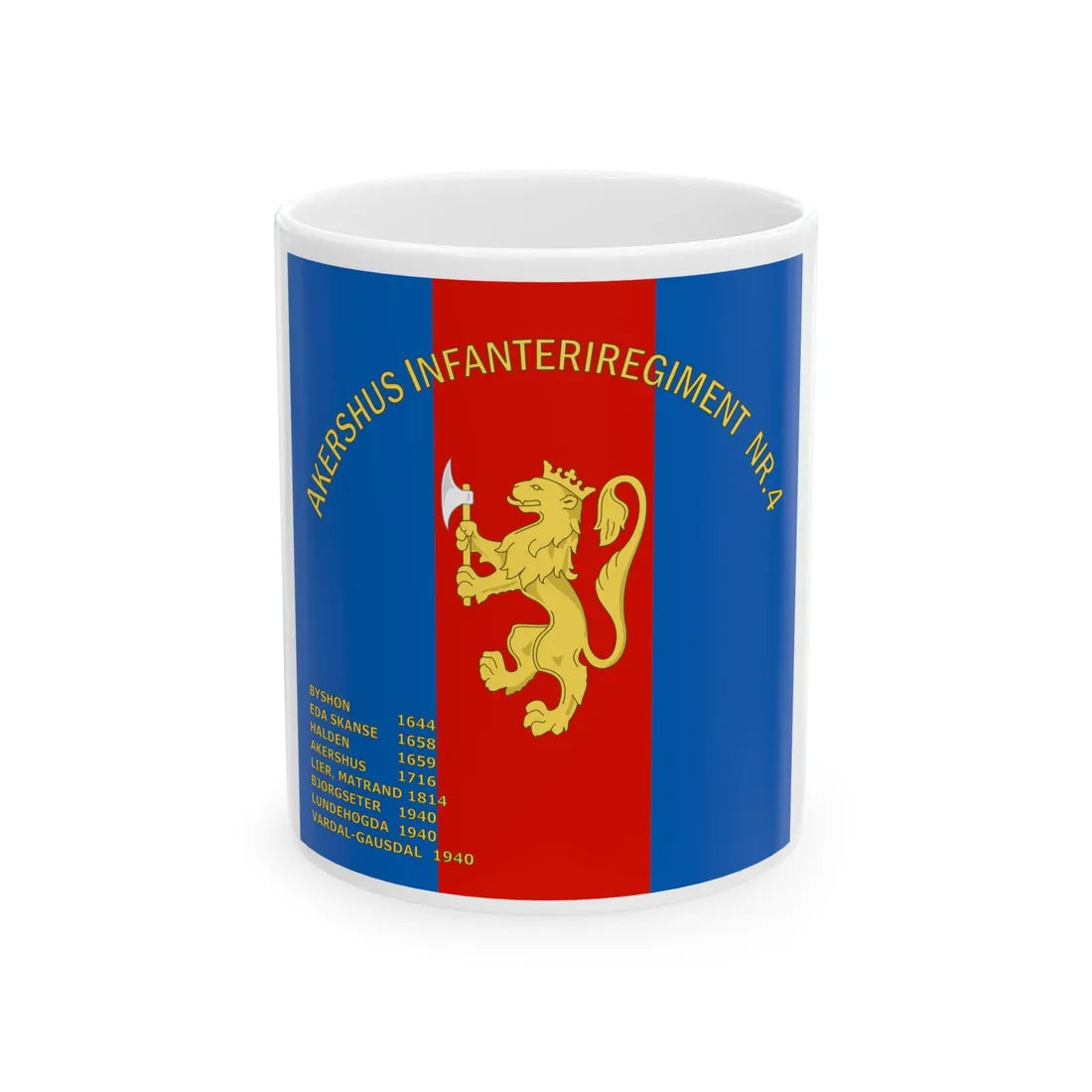 Standard of the Akershus Infantry Regiment No.4 (Norway) White Coffee Mug 11oz - Go Mug Yourself